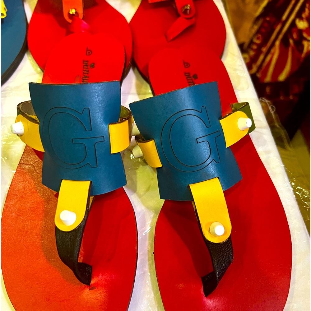 Custom made initials sandals